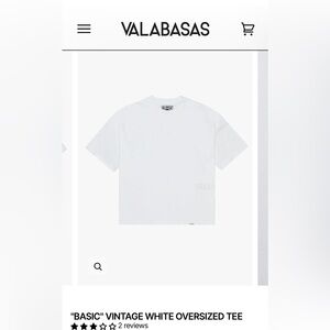 BASIC" VINTAGE WHITE OVERSIZED TEE